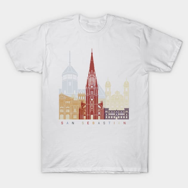 San Sebastian skyline poster T-Shirt by PaulrommerArt